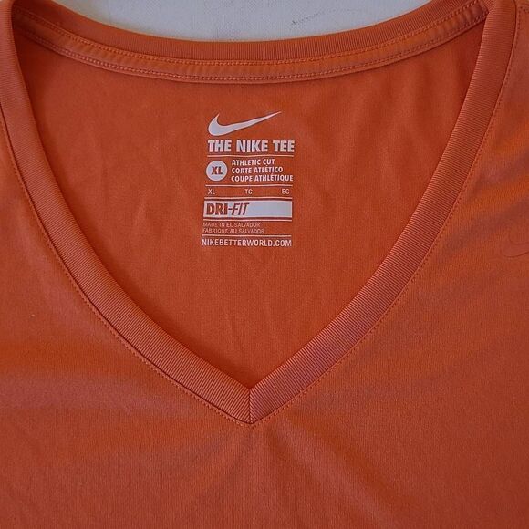 Nike Tee Womens Orange Dri Fit Short Sleeved T Shirt - Picture 7 of 9
